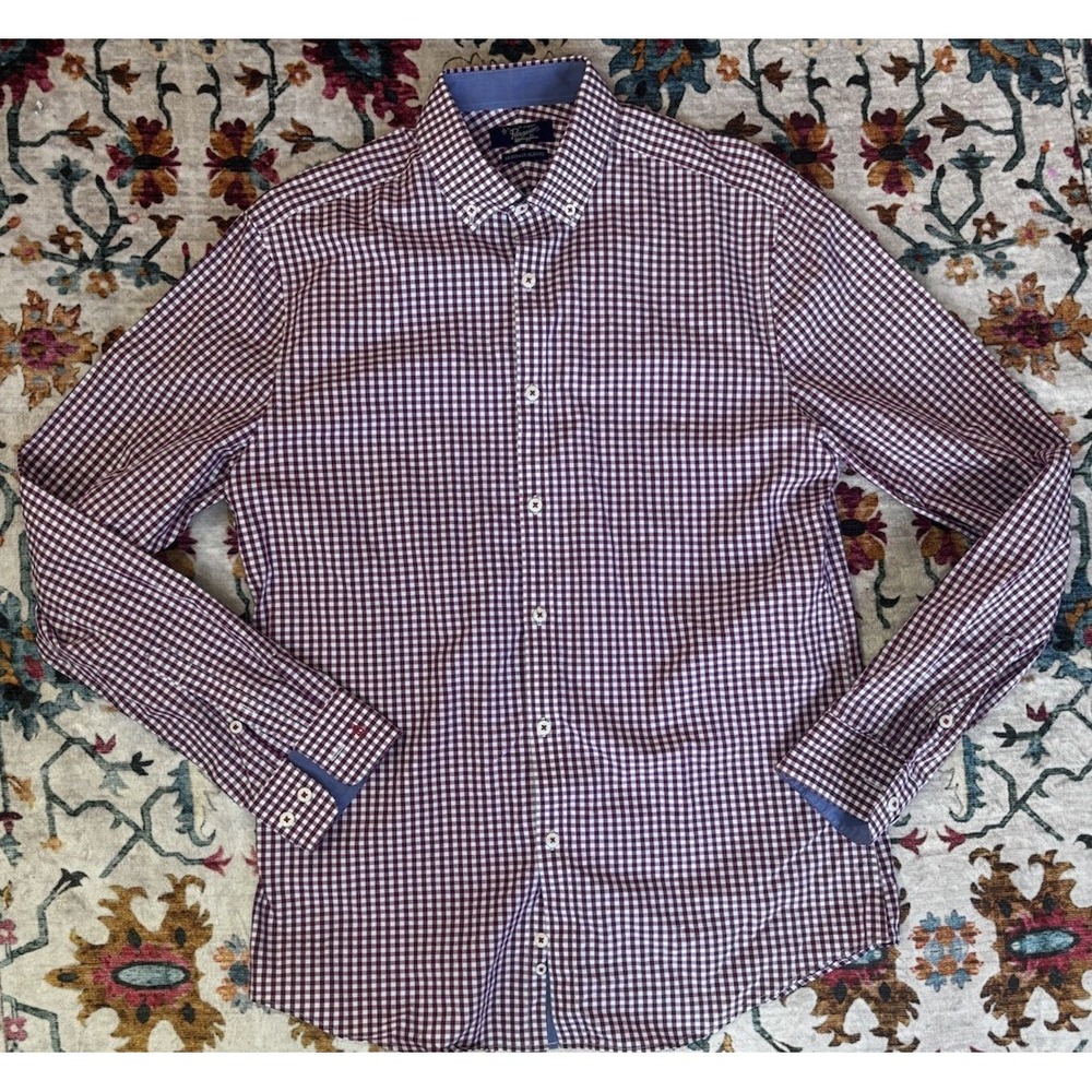 Penguin Heritage Slim Button Shirt Men's Size‎ 15.5 34/35 Slim Plaid Long Sleeve